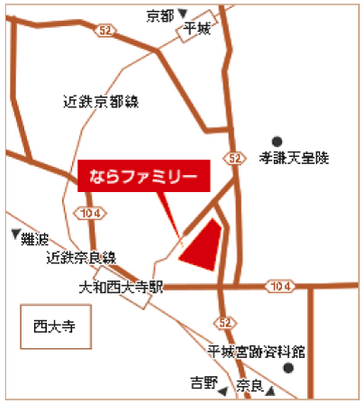 「ならファミリー」位置図