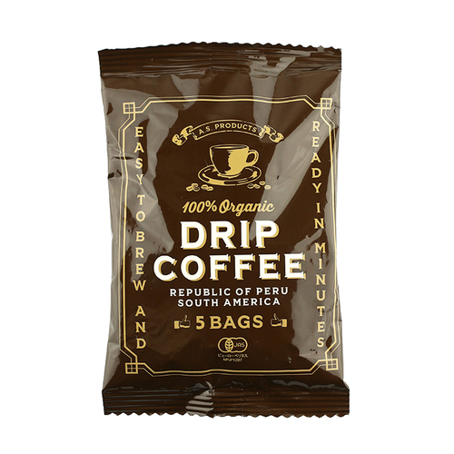 「オーガニック ドリップコーヒー 5P」価格：240円／味わい深く、香り高い、有機栽培のアンデス産ドリップコーヒー。酸味が少なく、旨みとコクが強い味わいです。