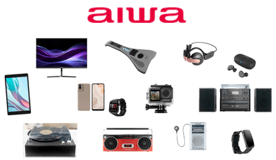 aiwaロゴ+製品