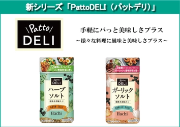 料理に手軽にパっと美味しさプラス！「PattoDELI　ハーブソルト」 「PattoDELI　ガーリックソルト」を3月1日に発売！