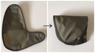 汚れた面を内側に折りたたみ可能
