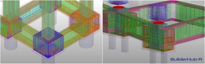 『BuilderHub-R』はBIMモデルに配筋まで自動配置