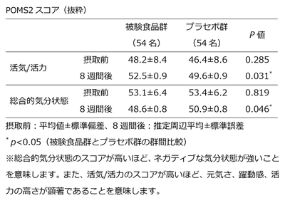 POMS2スコア(抜粋)