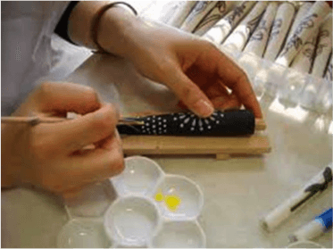 愛知県 松井本和蝋燭 絵付け