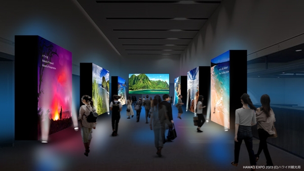 入口から会場までのホワイエには、ハワイ6島の世界観を演出（イメージ）