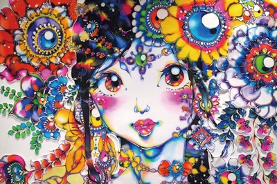 ろうけつ染アーティスト 大竹 夏紀氏の作品(ギャラリーに常設展示)