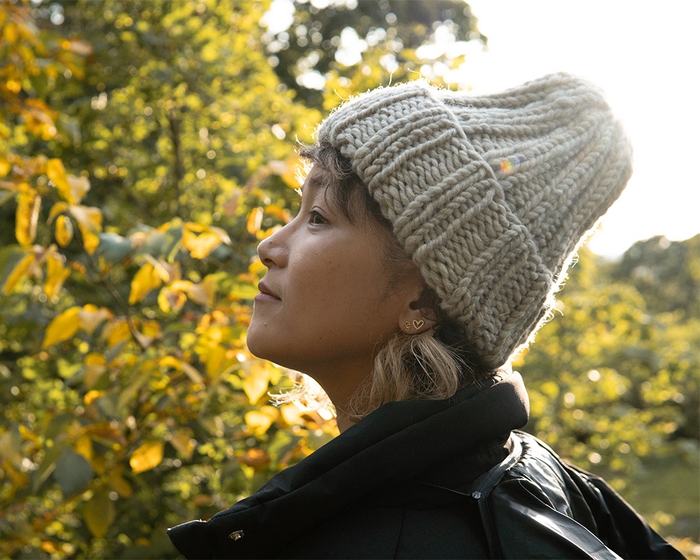 手編みキットで編めるニット帽「ムッフィ」