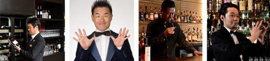【左から】「ルミエール」支配人 川口 卓也、マジシャン・司会 アレマー玉井、「ハリーズ高岡」店長 田島 一彦、「ハリーズ富山」店長 田島 将晴