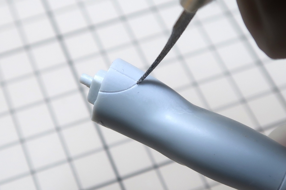 先端を使って曲線に対応