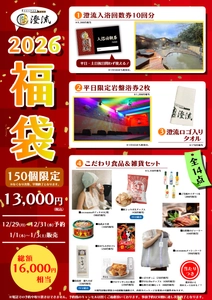 千葉県佐倉市の日帰り温泉『澄流』が 総額16,000円相当が詰まった『2026年冬の福袋』を 数量限定で販売！