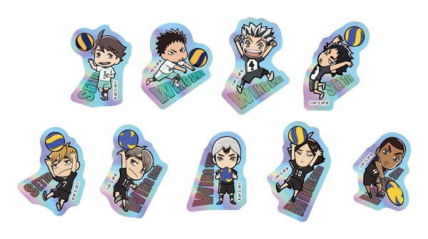 ▲GiGO コラボカフェ ハイキュー!! デフォルメオーロラステッカー (全9種) 【サイズ】H約60mmxW約40mm
