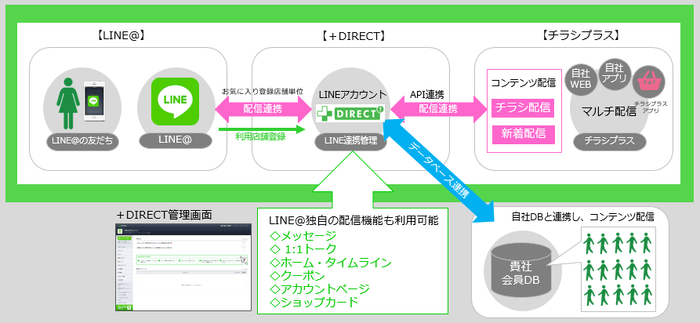 チラシプラス+DIRECT サービス図
