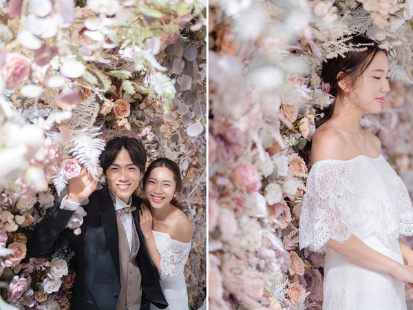 立川店のハウススタジオには、お花の壁以外にもさまざまな背景をご用意しています。