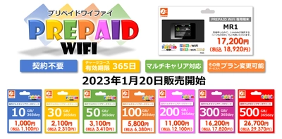 業界最安値！契約不要！チャージ式マルチキャリア対応『プリペイドWiFi』販売開始！