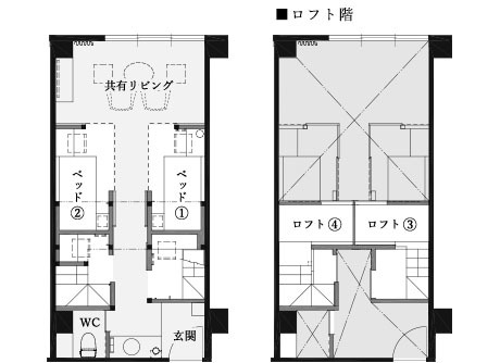 コンパートメント客室　4名