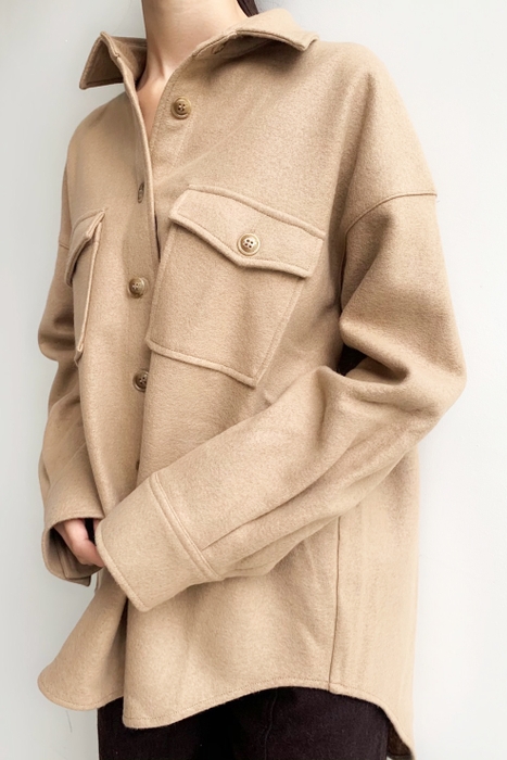 soft cpo jacket / nude beige