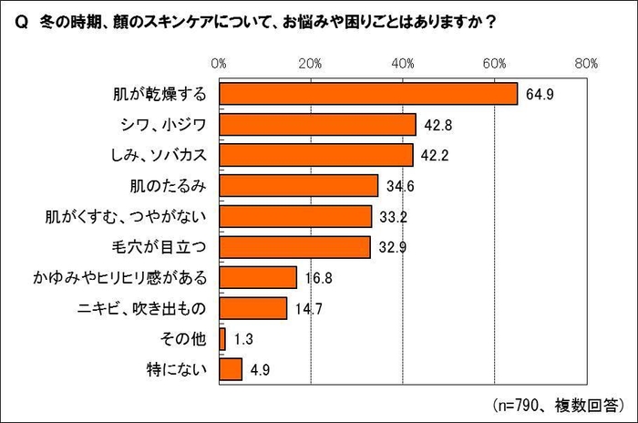 冬のスキンケアのお悩みは?