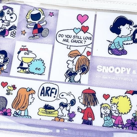 スヌーピーのコミック柄ポーチ