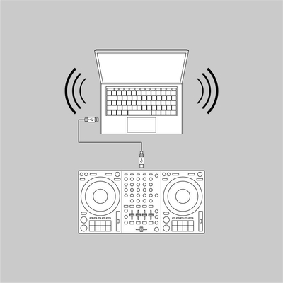 USBケーブル1本でPC/Macと接続してDJプレイを行えるサウンドカード(オーディオインターフェイス)内蔵