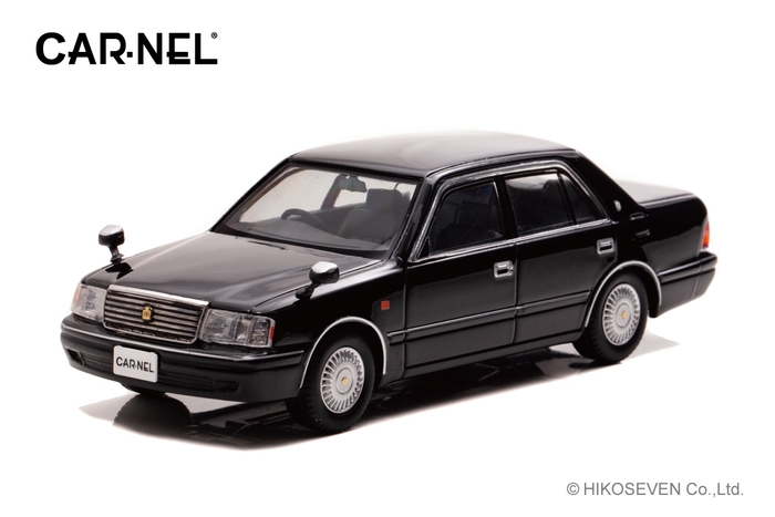 1/43 トヨタ クラウン ロイヤルサルーンG (JZS155) 1999 Black：左前