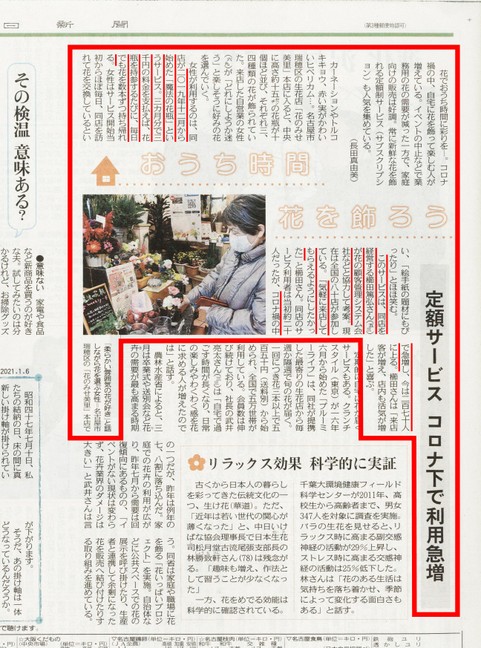 中日新聞様2021年1月6日朝刊掲載