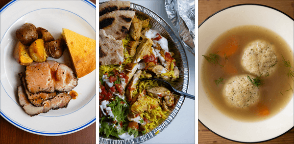 コーヒーローストポーク/チキンオーバーライス/マッツァボールスープ