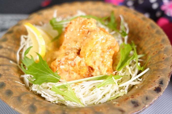 マヨ+ケチャップ+ドレッシングでエビチリのソースに!