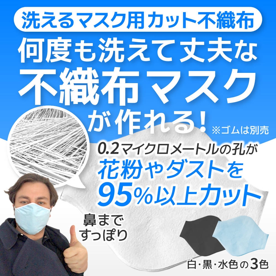 何度も洗えて丈夫な不織布マスクが作れる!製品イメージ画像