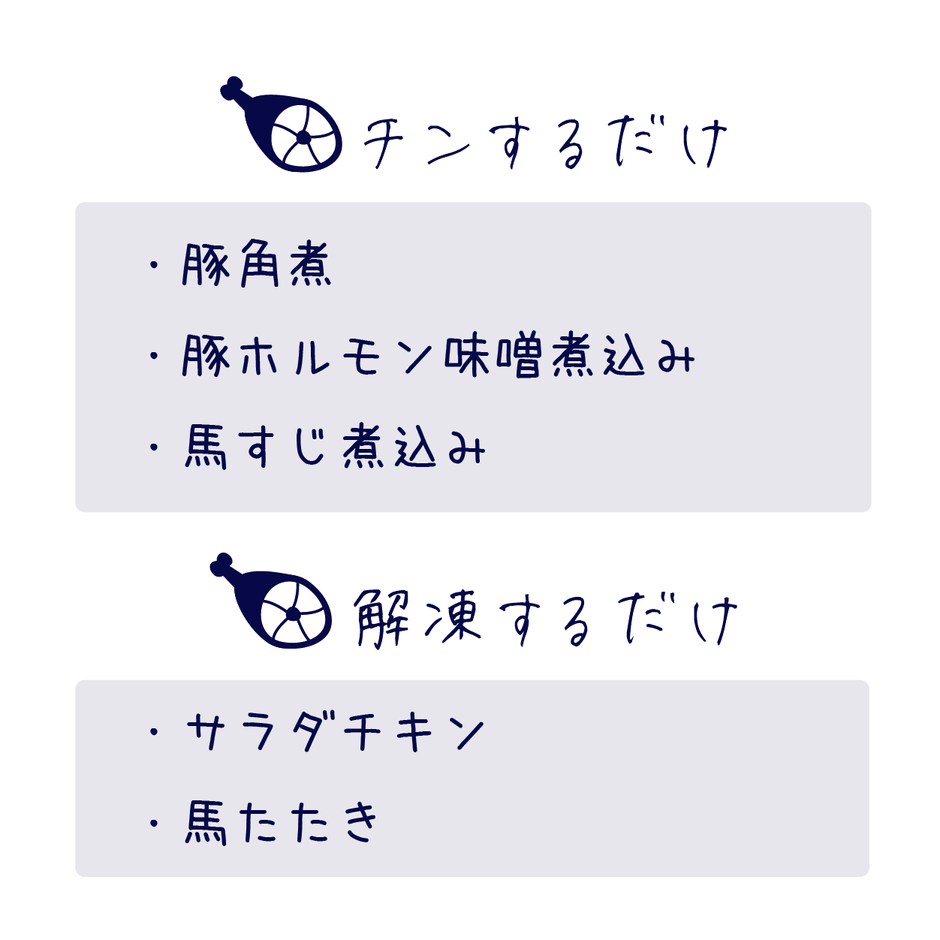 D-deliお惣菜の定期便コース商品例