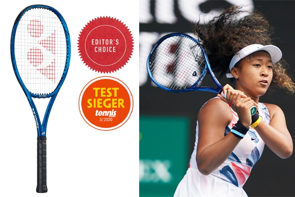 アメリカ・ドイツ『テニスマガジン』で高評価を得たEZONE(左)と使用する大坂なおみ