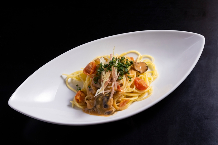 酒粕ときのこのラタトゥイユパスタ/からむし麺