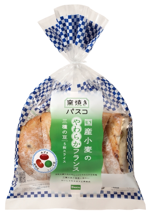 【窯焼きパスコ 国産小麦のやわらかフランス 三種の豆5枚スライス】