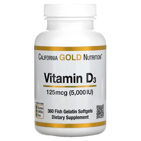 California Gold Nutrition&#44; ビタミンD3&#44; 魚ゼラチンソフトジェル360粒