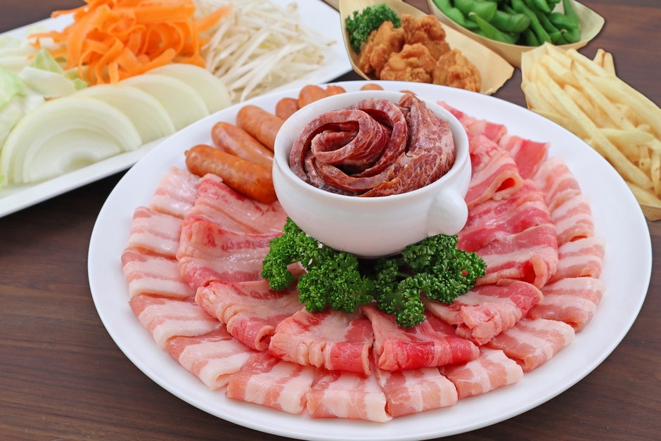 お祭りBBQセット(PORK＆BEEFコース)　※画像は4人前のイメージです。