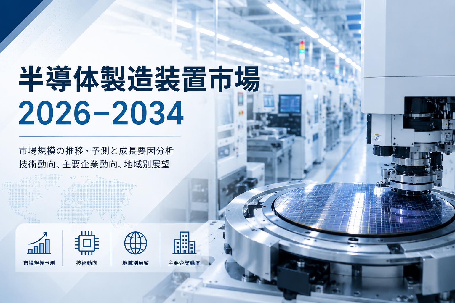 半導体製造装置市場、2034年までに2341億米ドルを突破へ | 年平均成長率(CAGR)7.85%で推移