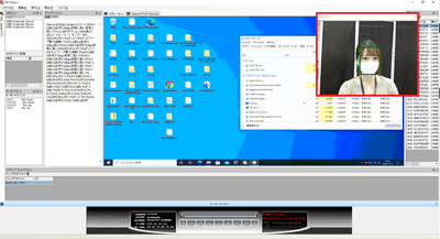 図. テレワーク環境におけるPC操作証跡データの閲覧イメージ(赤枠がカメラセンサーで取得した画像と顔認識されている状態)