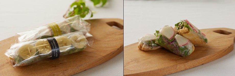 キャロットラペ(左写真手前)、ドライラディッシュ(左写真奥、右写真)　各350円(税抜)