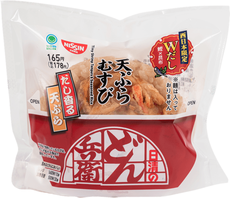 どん兵衛天ぷらむすび_西日本限定_白抜き