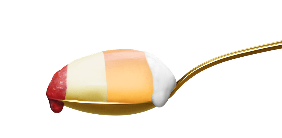 『重ねドルチェ fruttaピーチ!』スプーンカット