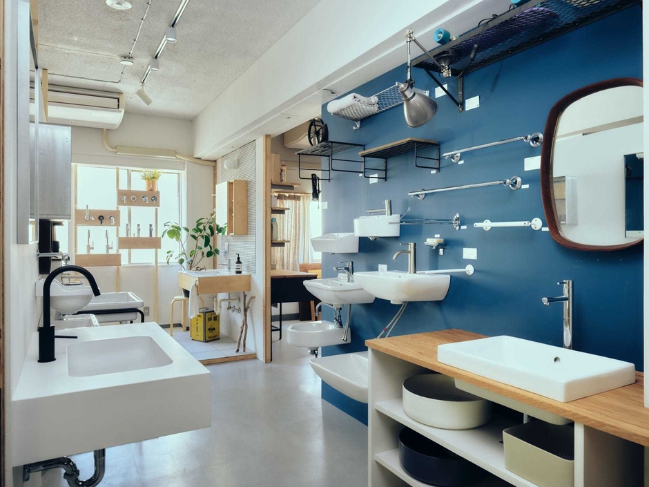 洗面の展示も豊富。