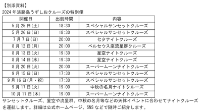 うずしおクルーズ特別便「ナイトクルーズ」