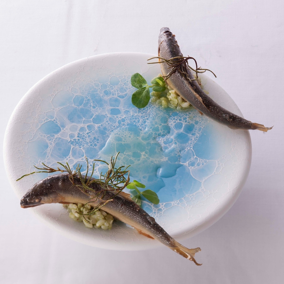 岐阜県産鮎のコンフィ