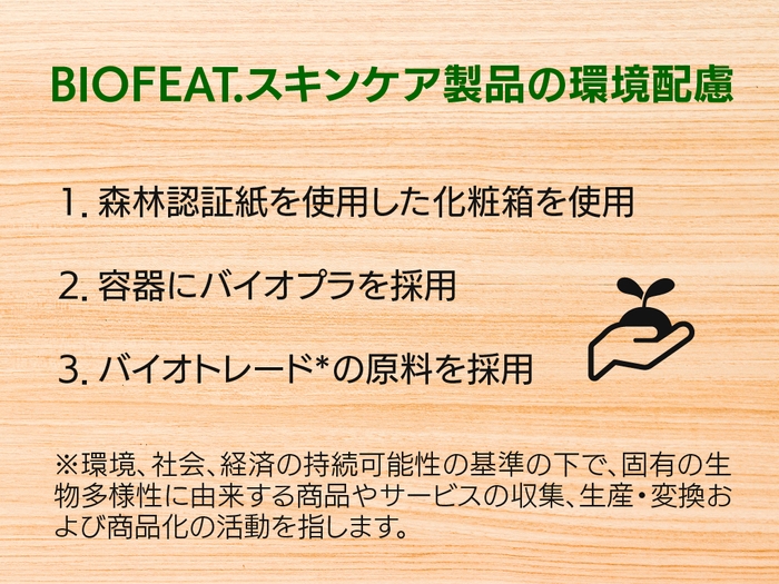 BIOFEAT.スキンケア製品の環境配慮