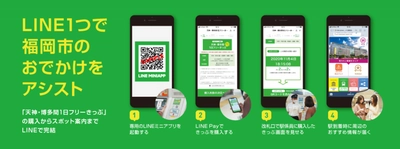 全国初　鉄道事業へのLINEミニアプリ導入。 福岡市地下鉄「天神・博多間1日フリーきっぷ」の 購入からスポット案内までLINEで完結。