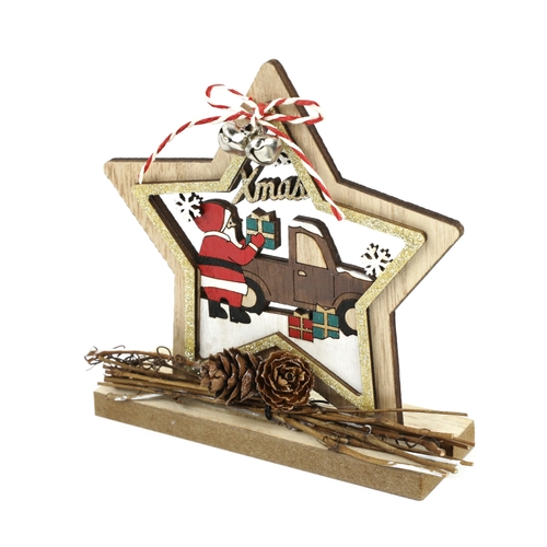 「ウッド スターデコ Santa」価格：649円／サイズ：W13×D4×H12.5cm