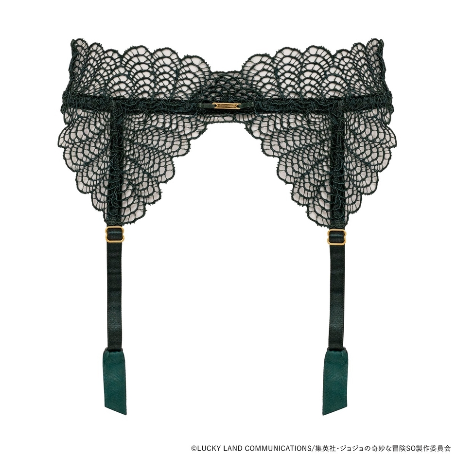 ブラデリスNY ジョジョの奇妙な冒険 ストーンオーシャンコラボ 徐倫モデル ガーターベルト　グリーン