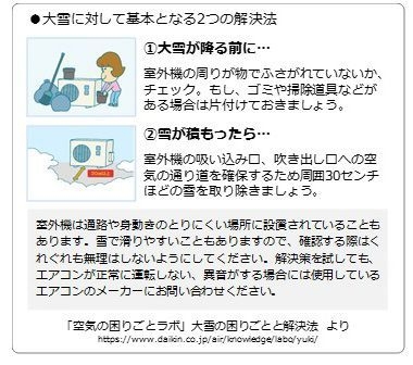 大雪に対して基本となる2つの解決法