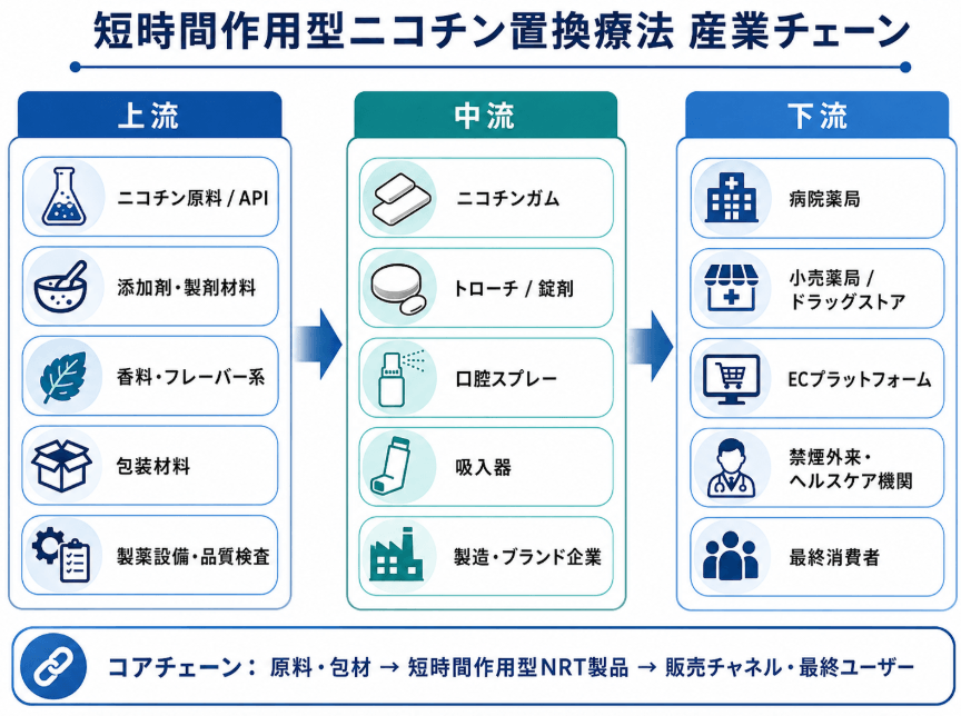 図.   短時間作用型ニコチン置換療法産業チェーン