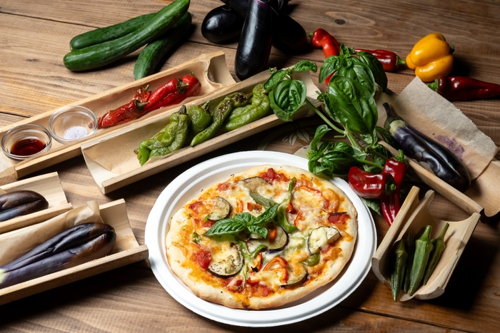 手作りピザとディナー