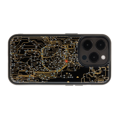 FLASH 東京回路線図 iPhone 15 Proケース 黒